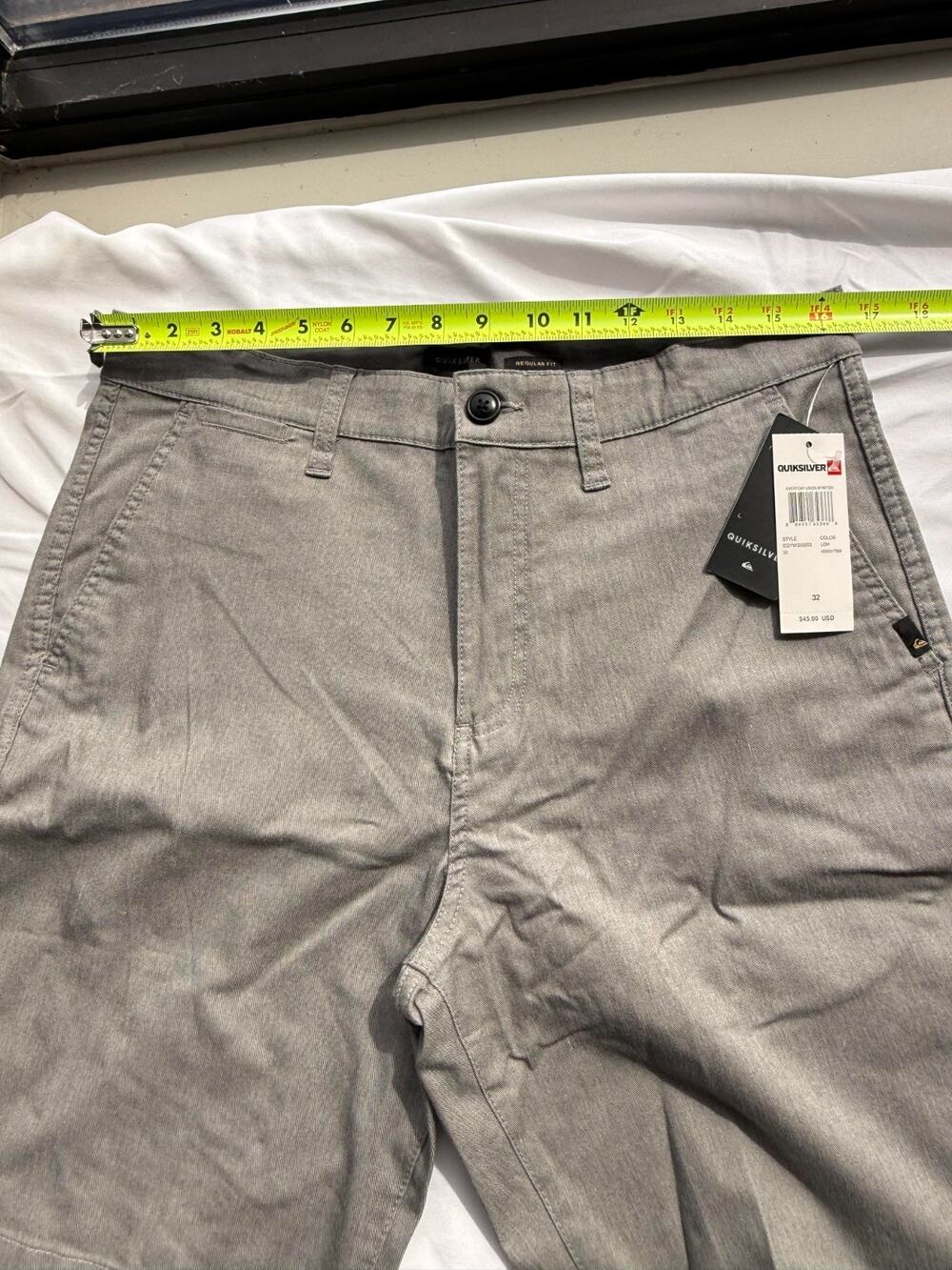 Quiksilver Everyday Union Stretch Chino Shorts Mens 32 Gray Regular Fit NWT